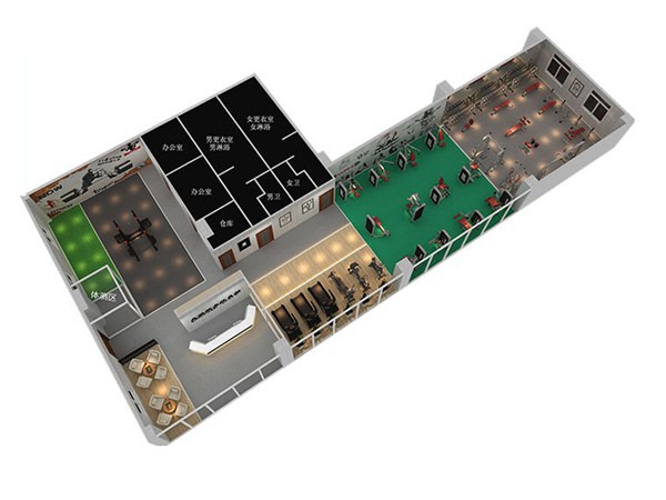 800平方健身房配置方案-广西好博体育健身器材有限公司