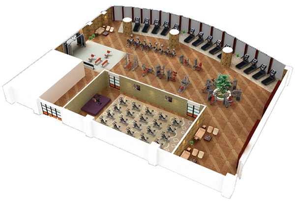 500平方健身房配置方案-广西好博体育健身器材有限公司