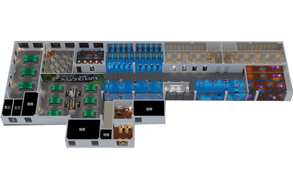 1200平方健身房配置方案-广西好博体育健身器材有限公司