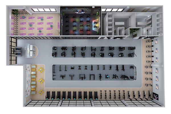 500平方健身房配置方案-广西好博体育健身器材有限公司