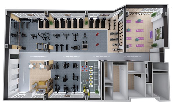 200-500平方健身房配置方案-广西好博体育健身器材有限公司